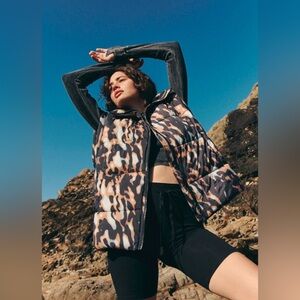 FP Movement by Free People - In a Bubble Puffer Vest - Tortoise Shell - size XS